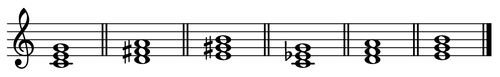 Three Major and Three Minor Harmonic Triads