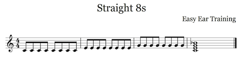 Straight 8s - the normal, regular, even beat