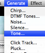 Generate a tone for comparison