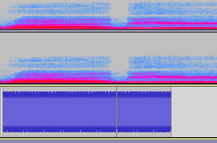 The generated tone track alongside our original stereo vocal track.