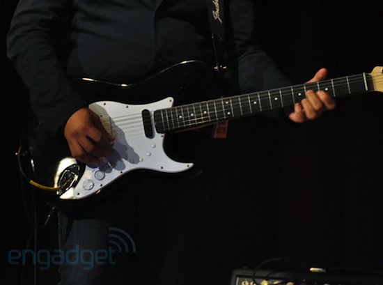 The new Fender Squier Stratocaster Pro controller for Rock Band 3 (Source: Engadget.com)