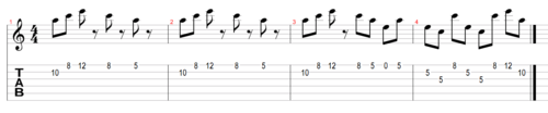 Example 4: An arpeggio-based riff (click to enlarge)