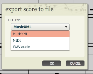 Export your music for use in another program, or to save to disk
