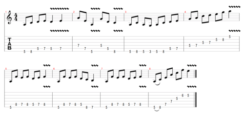 Solo mixing the natural minor and minor pentatonic scales