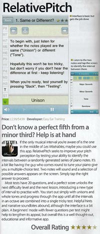 iPhone App Directory review of ear training app RelativePitch
