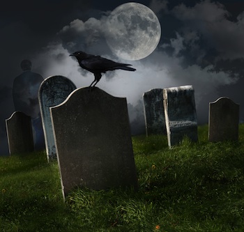 Scary Graveyard at Halloween