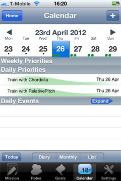 The calendar view lets you see upcoming events