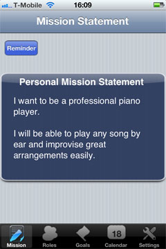 Define your personal musical mission