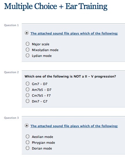 Test your learning by taking aural tests and factual quizzes