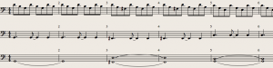 Frequency Basica: Score - note the bass overlap!