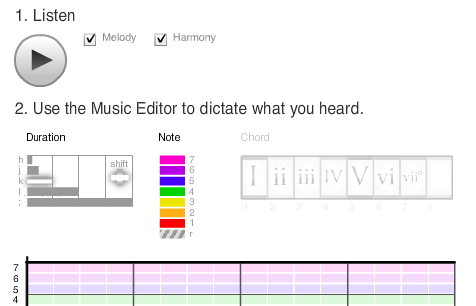 Online chord and melody ear training with Hooktheory