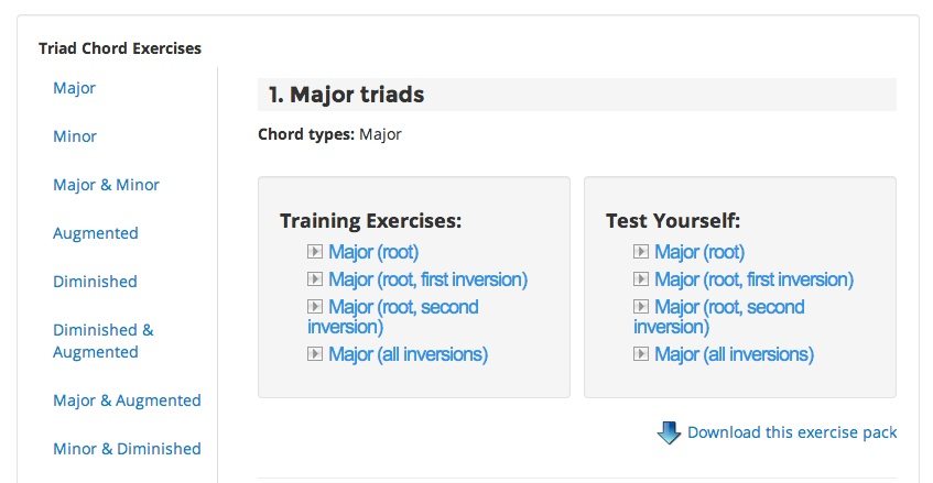 Practice with Triad Chord Ear Training Exercises