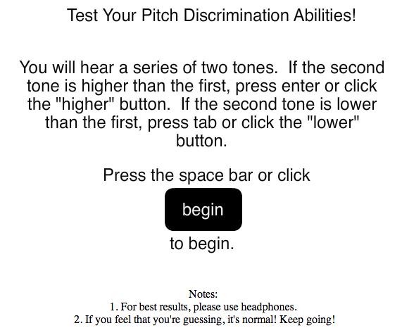 Pitch Discrimination Test