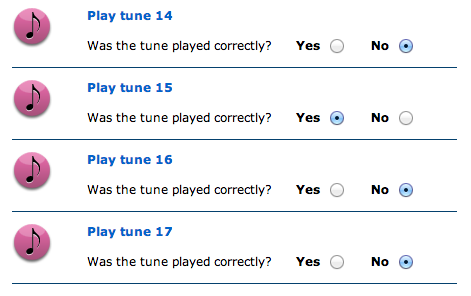 NIH Distorted Tunes Tone Deaf Test