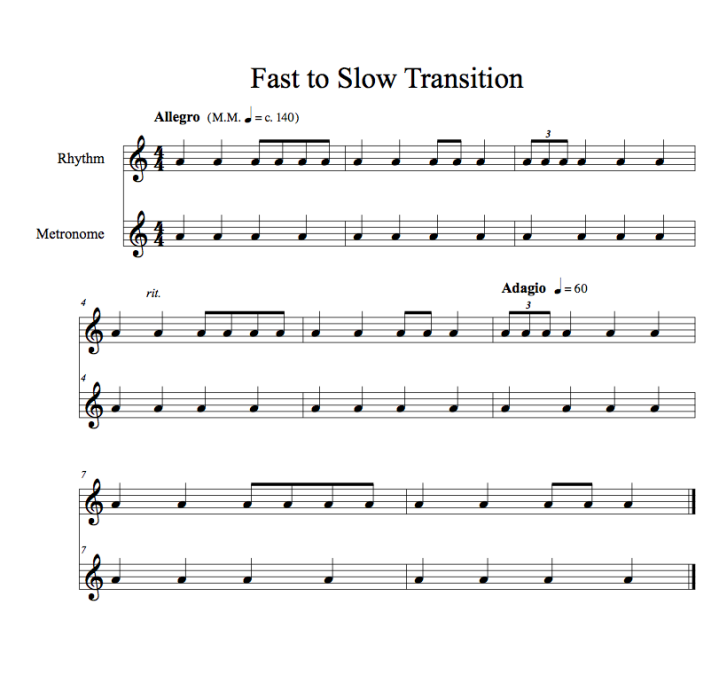 Transition Practice Fast to Slow