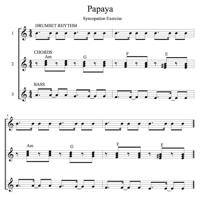 Rhythm papaya exercise