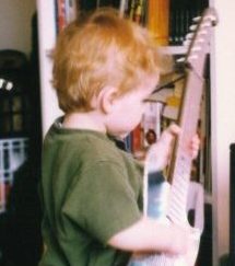 Toddler Dylan Welsh with Guitar