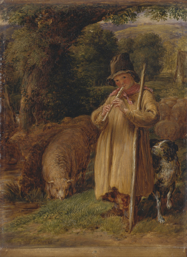 John Linnell Shepherd Boy Playing a Flute Google Art Project