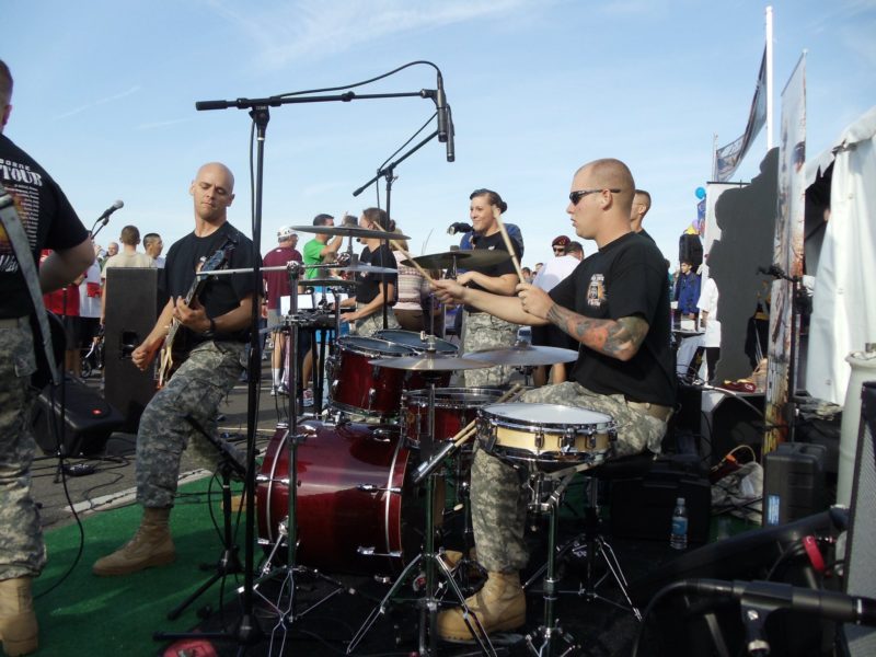 The Army 10 Miler Band, guitar drums