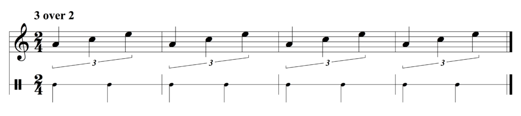 Triplets played over duplets