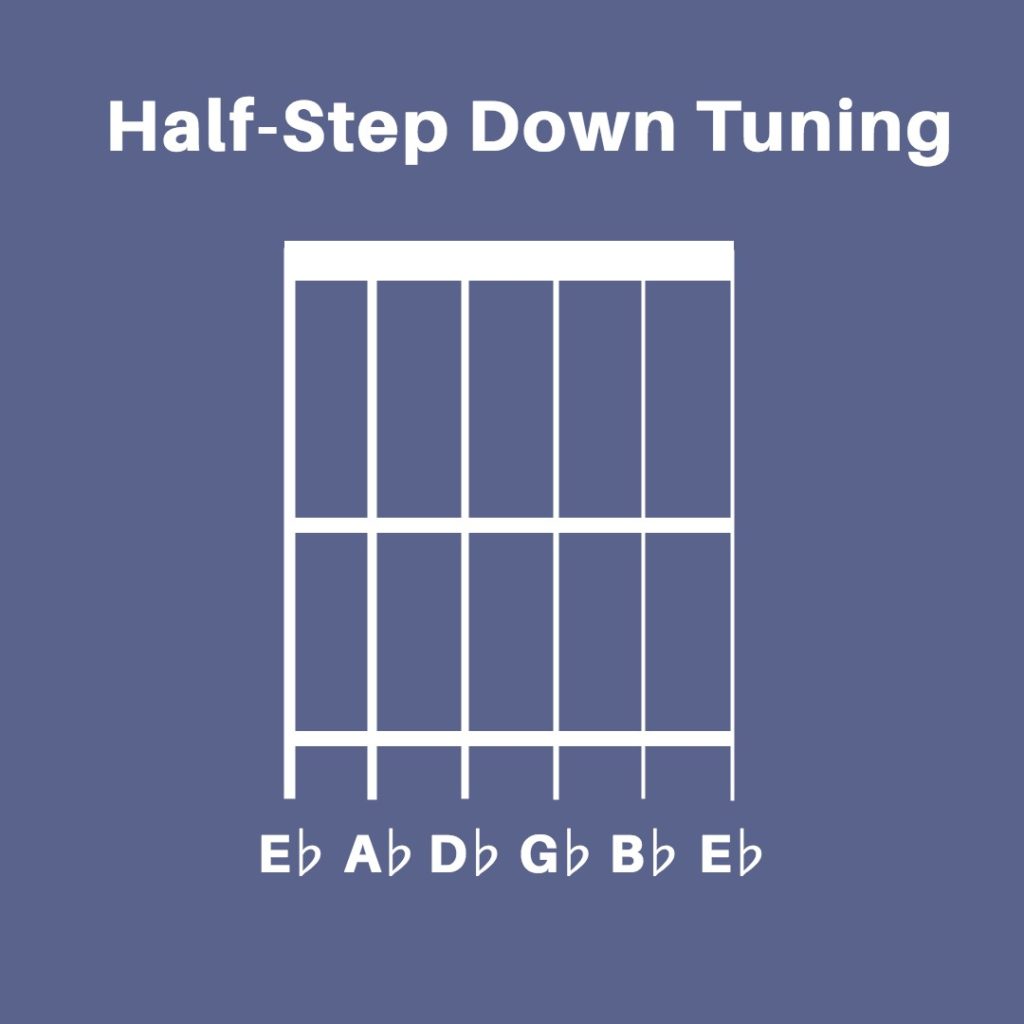 half step down tuning for guitar