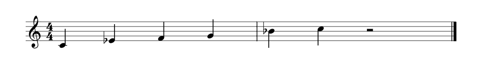 Minor pentatonic scale in C