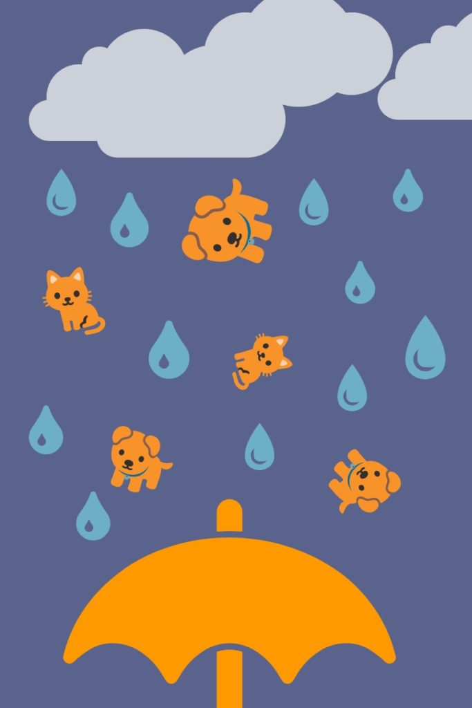 Raining cats and dogs as an English idiom