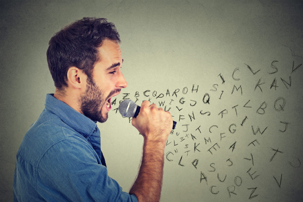 Man singing in the English language