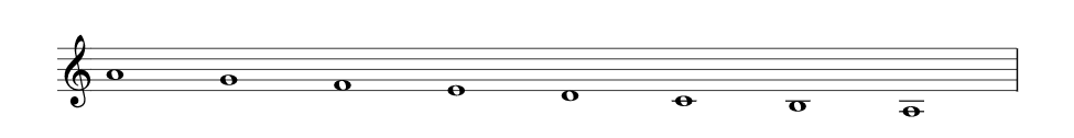A melodic minor scale descending