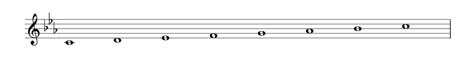 C natural minor scale