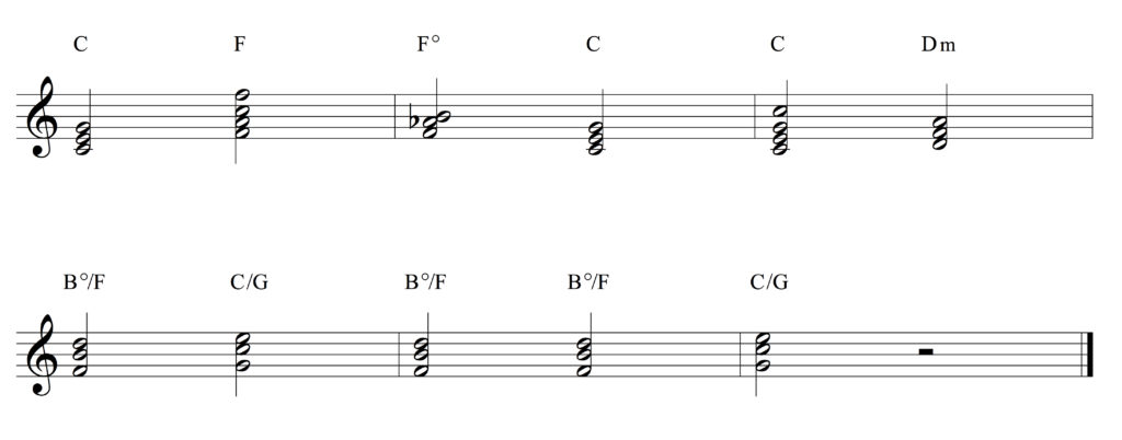Chord progression with diminished chord