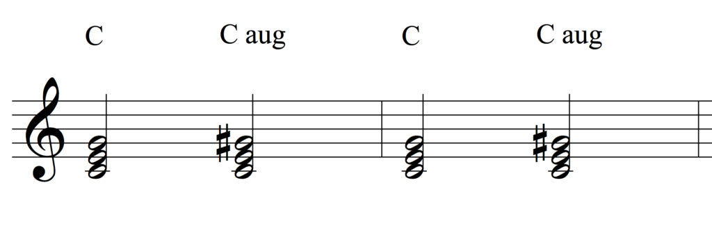 c major chord vs c augmented chord