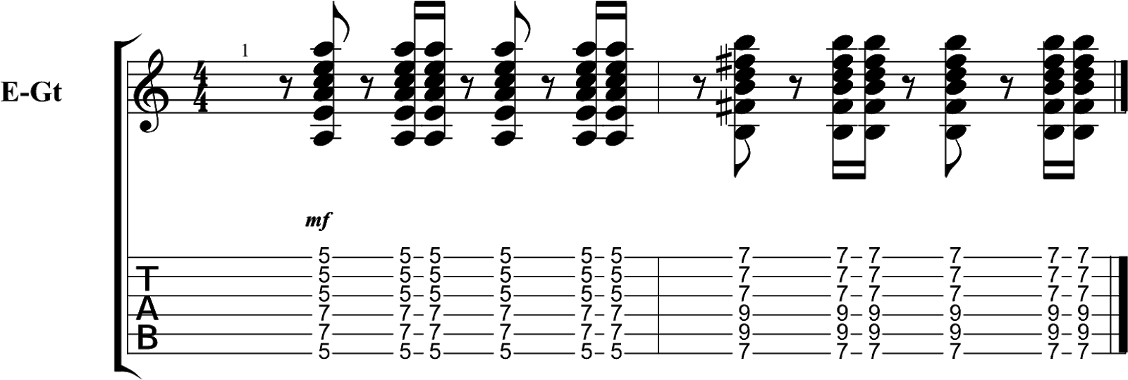 Reggae-style riff