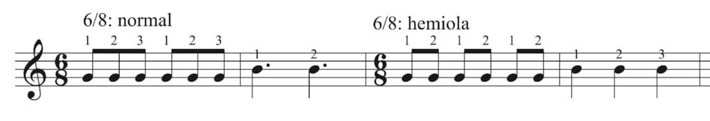 Hemiola in 6/8 time