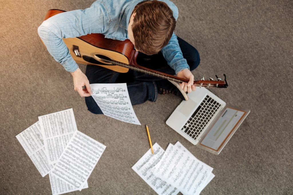 Musician with sheet music