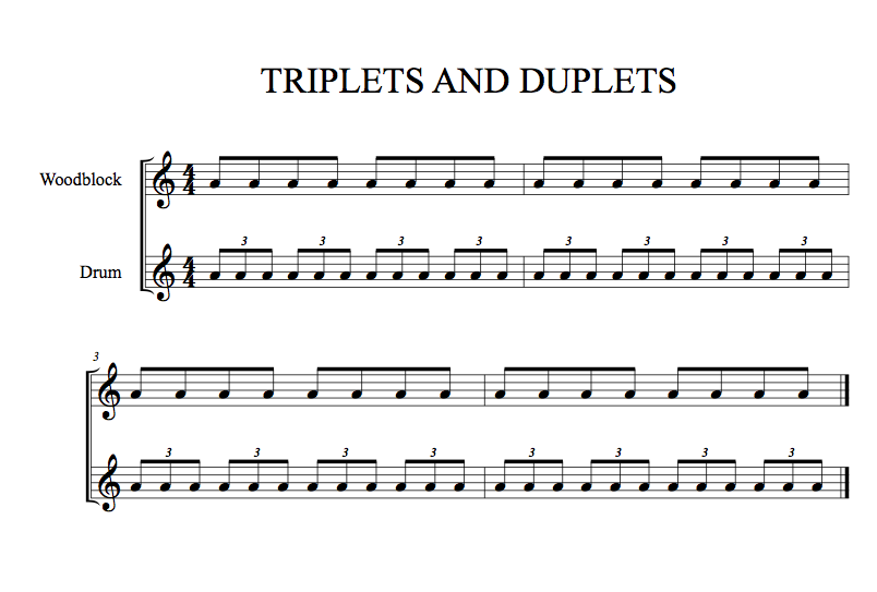 Triplets and duplets polyrhythm