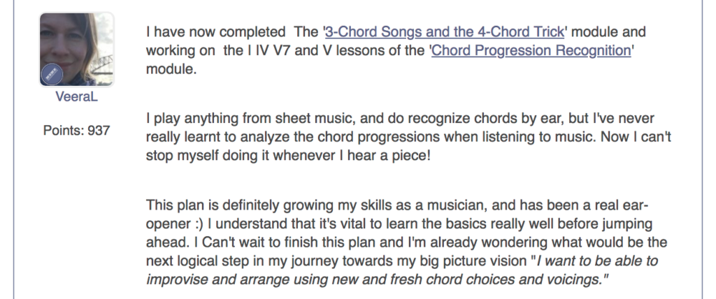 VeeraL starts recognizing chords by ear all the time