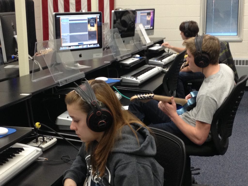 Music Technology students working