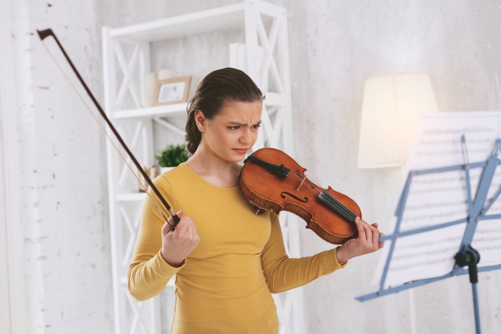 Anxious violinist