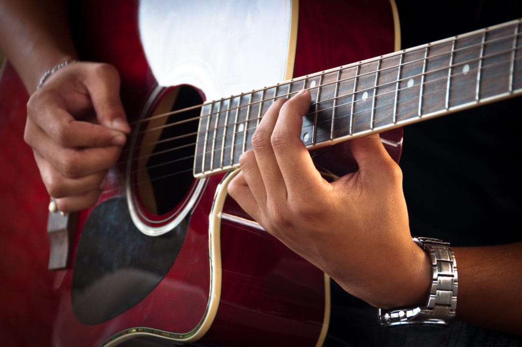 Cutaway on acoustic guitar