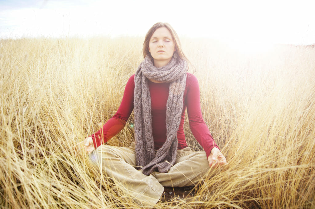 Meditating woman